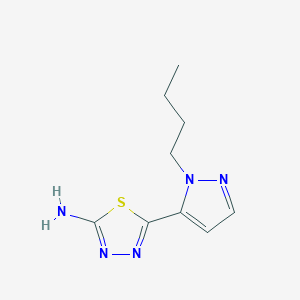 molecular formula C9H13N5S B2616961 5-(2-Butylpyrazol-3-yl)-1,3,4-thiadiazol-2-amine CAS No. 1946823-61-5
