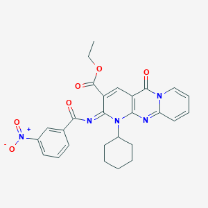 (Z)-ethyl 1-cyclohexyl-2-((3-nitrobenzoyl)imino)-5-oxo-2,5-dihydro-1H-dipyrido[1,2-a:2',3'-d]pyrimidine-3-carboxylate