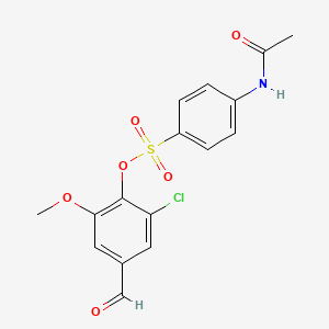 molecular formula C16H14ClNO6S B2616977 2-氯-4-甲酰基-6-甲氧基苯基4-(乙酰氨基)苯磺酸盐 CAS No. 432002-40-9