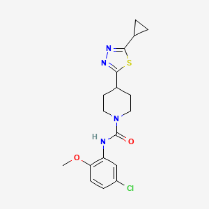 molecular formula C18H21ClN4O2S B2616980 N-(5-chloro-2-methoxyphenyl)-4-(5-cyclopropyl-1,3,4-thiadiazol-2-yl)piperidine-1-carboxamide CAS No. 1105210-33-0
