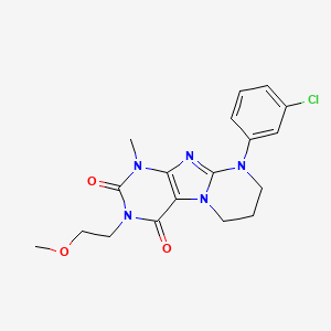 molecular formula C18H20ClN5O3 B2616983 9-(3-chlorophenyl)-3-(2-methoxyethyl)-1-methyl-7,8-dihydro-6H-purino[7,8-a]pyrimidine-2,4-dione CAS No. 876900-01-5