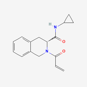 molecular formula C16H18N2O2 B2616991 (3R)-N-Cyclopropyl-2-prop-2-enoyl-3,4-dihydro-1H-isoquinoline-3-carboxamide CAS No. 2305147-70-8