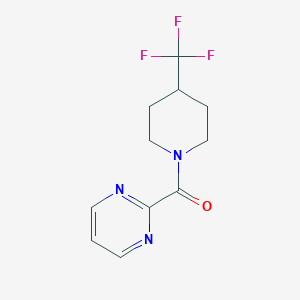 molecular formula C11H12F3N3O B2617000 Pyrimidin-2-yl-[4-(trifluoromethyl)piperidin-1-yl]methanone CAS No. 2415585-76-9