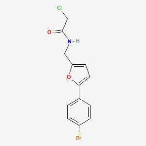 molecular formula C13H11BrClNO2 B2617006 N-[[5-(4-溴苯基)呋喃-2-基]甲基]-2-氯乙酰胺 CAS No. 1430060-26-6