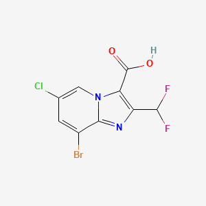 molecular formula C9H4BrClF2N2O2 B2617015 8-Bromo-6-chloro-2-(difluoromethyl)imidazo[1,2-a]pyridine-3-carboxylic acid CAS No. 2514942-12-0