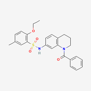 molecular formula C25H26N2O4S B2617019 N-(1-benzoyl-1,2,3,4-tetrahydroquinolin-7-yl)-2-ethoxy-5-methylbenzenesulfonamide CAS No. 946370-53-2