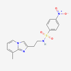 molecular formula C16H16N4O4S B2617025 N-(2-(8-methylimidazo[1,2-a]pyridin-2-yl)ethyl)-4-nitrobenzenesulfonamide CAS No. 868979-11-7