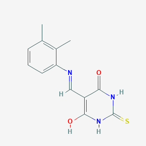 molecular formula C13H13N3O2S B2617031 5-(((2,3-dimethylphenyl)amino)methylene)-2-thioxodihydropyrimidine-4,6(1H,5H)-dione CAS No. 1021262-61-2