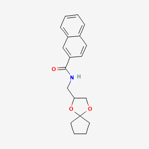 molecular formula C19H21NO3 B2617045 N-(1,4-dioxaspiro[4.4]nonan-2-ylmethyl)-2-naphthamide CAS No. 923185-15-3
