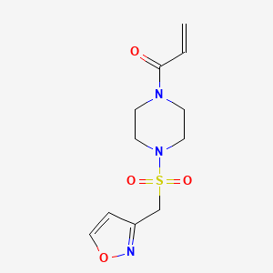 molecular formula C11H15N3O4S B2617047 1-{4-[(1,2-Oxazol-3-yl)methanesulfonyl]piperazin-1-yl}prop-2-en-1-one CAS No. 2093739-94-5