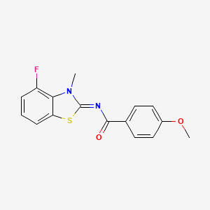 molecular formula C16H13FN2O2S B2617056 N-(4-fluoro-3-methyl-1,3-benzothiazol-2-ylidene)-4-methoxybenzamide CAS No. 868371-21-5