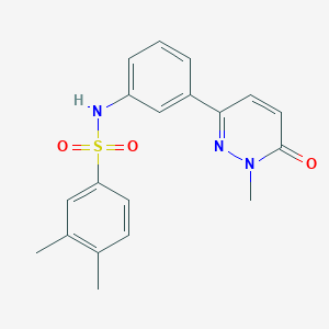 molecular formula C19H19N3O3S B2617060 3,4-dimethyl-N-(3-(1-methyl-6-oxo-1,6-dihydropyridazin-3-yl)phenyl)benzenesulfonamide CAS No. 899974-13-1