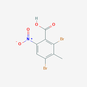 molecular formula C8H5Br2NO4 B2617068 2,4-Dibromo-3-methyl-6-nitrobenzoic acid CAS No. 1820608-82-9