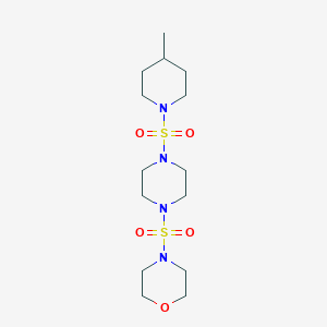 molecular formula C14H28N4O5S2 B261707 4-({4-[(4-Methyl-1-piperidinyl)sulfonyl]-1-piperazinyl}sulfonyl)morpholine 