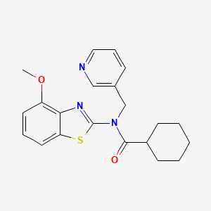 molecular formula C21H23N3O2S B2617075 N-(4-methoxybenzo[d]thiazol-2-yl)-N-(pyridin-3-ylmethyl)cyclohexanecarboxamide CAS No. 895004-07-6