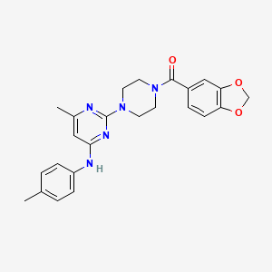 molecular formula C24H25N5O3 B2617078 Benzo[d][1,3]dioxol-5-yl(4-(4-methyl-6-(p-tolylamino)pyrimidin-2-yl)piperazin-1-yl)methanone CAS No. 941983-79-5