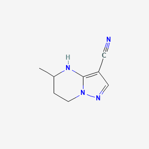molecular formula C8H10N4 B2617080 5-甲基-4,5,6,7-四氢吡唑并[1,5-a]嘧啶-3-腈 CAS No. 2092431-11-1