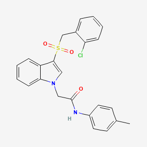 molecular formula C24H21ClN2O3S B2617083 2-(3-((2-chlorobenzyl)sulfonyl)-1H-indol-1-yl)-N-(p-tolyl)acetamide CAS No. 891092-75-4