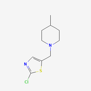 molecular formula C10H15ClN2S B2617084 1-[(2-Chloro-1,3-thiazol-5-yl)methyl]-4-methylpiperidine CAS No. 478064-75-4