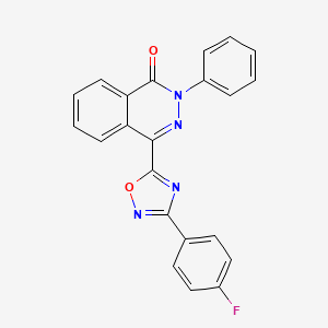 molecular formula C22H13FN4O2 B2617087 4-[3-(4-fluorophenyl)-1,2,4-oxadiazol-5-yl]-2-phenylphthalazin-1(2H)-one CAS No. 1291862-27-5