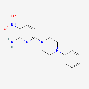 molecular formula C15H17N5O2 B2617089 3-Nitro-6-(4-phenylpiperazin-1-yl)pyridin-2-amine CAS No. 1984073-53-1