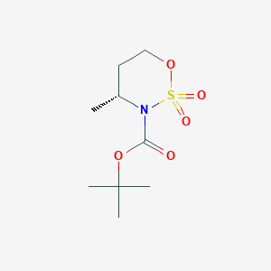molecular formula C9H17NO5S B2617102 Tert-butyl (4R)-4-methyl-2,2-dioxooxathiazinane-3-carboxylate CAS No. 2422150-99-8