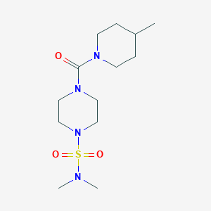 molecular formula C13H26N4O3S B261711 N,N-dimethyl-4-(4-methylpiperidine-1-carbonyl)piperazine-1-sulfonamide 