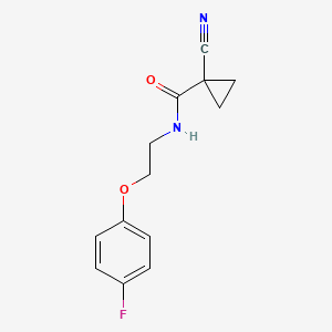 molecular formula C13H13FN2O2 B2617112 1-cyano-N-(2-(4-fluorophenoxy)ethyl)cyclopropanecarboxamide CAS No. 1226432-20-7