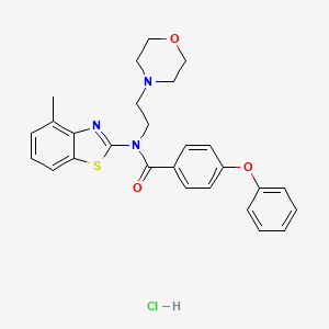 molecular formula C27H28ClN3O3S B2617118 N-(4-methylbenzo[d]thiazol-2-yl)-N-(2-morpholinoethyl)-4-phenoxybenzamide hydrochloride CAS No. 1328605-46-4