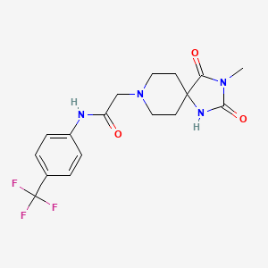 molecular formula C17H19F3N4O3 B2617124 2-(3-methyl-2,4-dioxo-1,3,8-triazaspiro[4.5]decan-8-yl)-N-(4-(trifluoromethyl)phenyl)acetamide CAS No. 923233-51-6