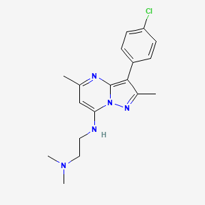 molecular formula C18H22ClN5 B2617129 N'-[3-(4-chlorophenyl)-2,5-dimethylpyrazolo[1,5-a]pyrimidin-7-yl]-N,N-dimethylethane-1,2-diamine CAS No. 862488-02-6