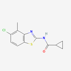 molecular formula C12H11ClN2OS B2617140 N-(5-氯-4-甲基苯并[d]噻唑-2-基)环丙烷甲酰胺 CAS No. 912768-16-2