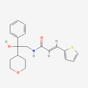 molecular formula C20H23NO3S B2617143 (E)-N-(2-羟基-2-苯基-2-(四氢-2H-吡喃-4-基)乙基)-3-(噻吩-2-基)丙烯酰胺 CAS No. 2034997-49-2