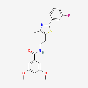 molecular formula C21H21FN2O3S B2617155 N-{2-[2-(3-氟苯基)-4-甲基-1,3-噻唑-5-基]乙基}-3,5-二甲氧基苯甲酰胺 CAS No. 946327-97-5