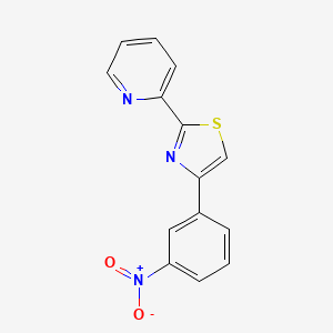 molecular formula C14H9N3O2S B2617156 4-(3-Nitrophenyl)-2-(pyridin-2-yl)thiazole CAS No. 849055-47-6
