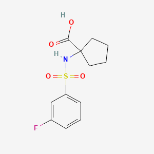 molecular formula C12H14FNO4S B2617159 1-[(3-氟苯基)磺酰胺基]环戊烷-1-甲酸 CAS No. 1096948-00-3
