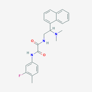 molecular formula C23H24FN3O2 B2617161 N1-(2-(二甲氨基)-2-(萘-1-基)乙基)-N2-(3-氟-4-甲基苯基)草酰胺 CAS No. 941977-13-5