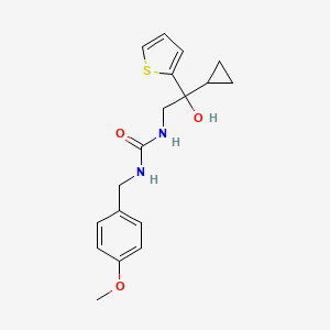molecular formula C18H22N2O3S B2617165 1-(2-环丙基-2-羟基-2-(噻吩-2-基)乙基)-3-(4-甲氧基苄基)脲 CAS No. 1396801-63-0