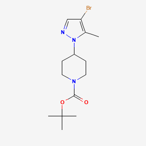 molecular formula C14H22BrN3O2 B2617170 Tert-butyl 4-(4-bromo-5-methylpyrazol-1-yl)piperidine-1-carboxylate CAS No. 1076223-99-8