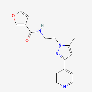molecular formula C16H16N4O2 B2617171 N-(2-(5-methyl-3-(pyridin-4-yl)-1H-pyrazol-1-yl)ethyl)furan-3-carboxamide CAS No. 2034476-54-3