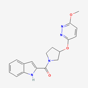 molecular formula C18H18N4O3 B2617173 (1H-吲哚-2-基)(3-((6-甲氧基哒嗪-3-基)氧基)吡咯烷-1-基)甲苯酮 CAS No. 2034502-35-5