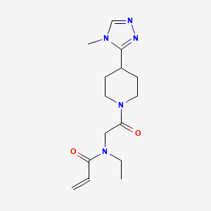 molecular formula C15H23N5O2 B2617177 N-Ethyl-N-[2-[4-(4-methyl-1,2,4-triazol-3-yl)piperidin-1-yl]-2-oxoethyl]prop-2-enamide CAS No. 2361792-45-0