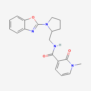 molecular formula C19H20N4O3 B2617200 N-((1-(benzo[d]oxazol-2-yl)pyrrolidin-2-yl)methyl)-1-methyl-2-oxo-1,2-dihydropyridine-3-carboxamide CAS No. 1705058-15-6