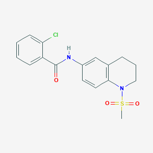 molecular formula C17H17ClN2O3S B2617204 2-氯-N-(1-甲基磺酰基-3,4-二氢-2H-喹啉-6-基)苯甲酰胺 CAS No. 941971-86-4