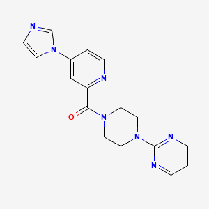 molecular formula C17H17N7O B2617206 (4-(1H-咪唑-1-基)吡啶-2-基)(4-(嘧啶-2-基)哌嗪-1-基)甲酮 CAS No. 1426314-64-8