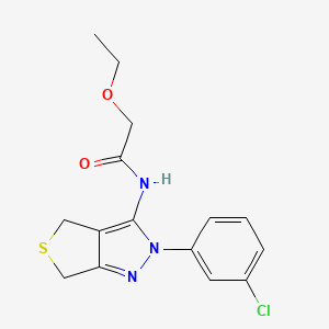 molecular formula C15H16ClN3O2S B2617213 N-[2-(3-chlorophenyl)-4,6-dihydrothieno[3,4-c]pyrazol-3-yl]-2-ethoxyacetamide CAS No. 893935-24-5