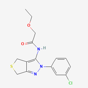 molecular formula C15H16ClN3O2S B2617213 N-[2-(3-氯苯基)-4,6-二氢噻吩并[3,4-c]吡唑-3-基]-2-乙氧基乙酰胺 CAS No. 893935-24-5