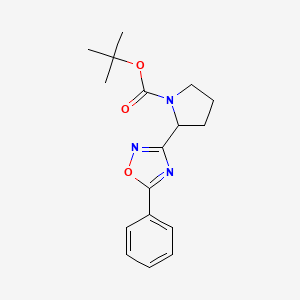molecular formula C17H21N3O3 B2617223 叔丁基2-(5-苯基-1,2,4-恶二唑-3-基)吡咯烷-1-羧酸酯 CAS No. 1823255-70-4