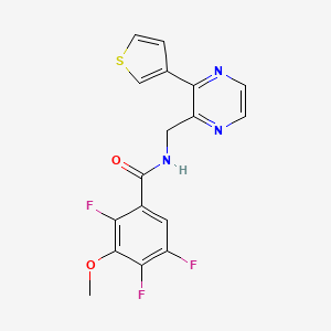 molecular formula C17H12F3N3O2S B2617229 2,4,5-trifluoro-3-methoxy-N-((3-(thiophen-3-yl)pyrazin-2-yl)methyl)benzamide CAS No. 2034425-95-9