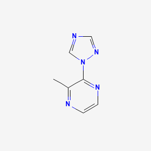 molecular formula C7H7N5 B2617234 2-甲基-3-(1,2,4-三唑-1-基)吡嗪 CAS No. 1556670-93-9